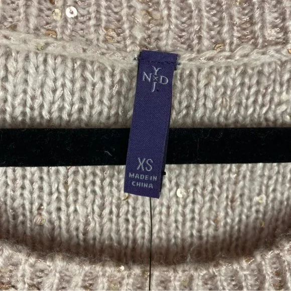 NYDJ Sequin Oversized Ntral Sweater XS Cream Pink Cameo - Picture 13 of 13